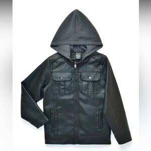 Ring of Fire Black Jean Jacket with Gray Hood